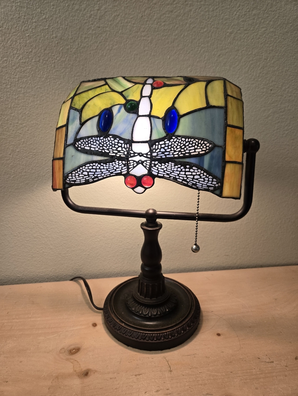 Tiffany-Style Dragonfly Stained Glass Table Lamp - Multicolor - Picture 3 of 9